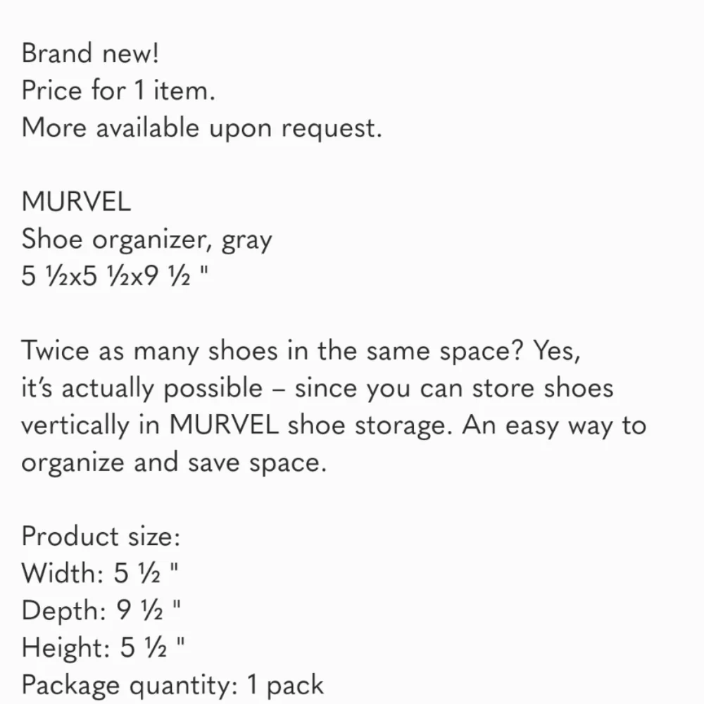 MURVEL shoe organizer gray from IKEA